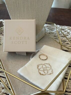 Kendra Scott 14k Yellow Gold And Black Diamond Astrid Ring - Size 7